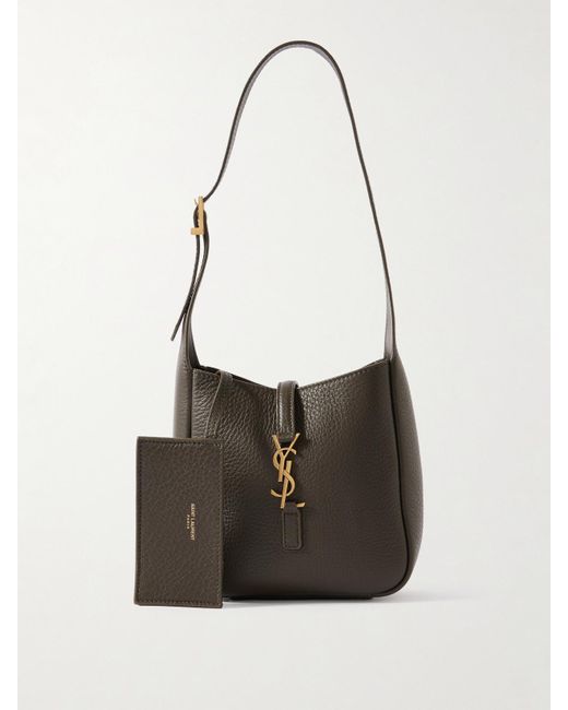 Saint Laurent White Le 5 À 7 Mini Textured-Leather Shoulder Bag