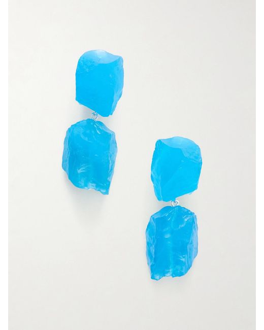 Completedworks Blue Plated And Resin Drop Earrings