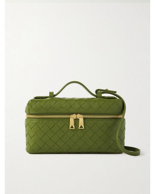 Bottega Veneta Green Bang Bang Intrecciato Leather Tote