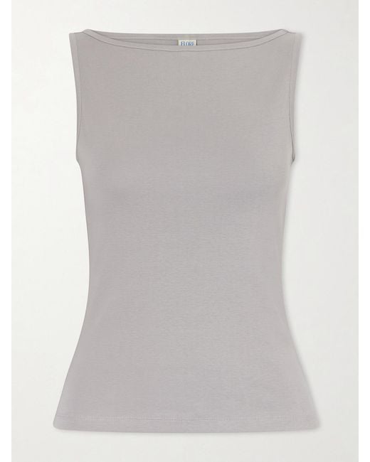 Flore Flore Gray Timmi Ribbed Organic Cotton Tank