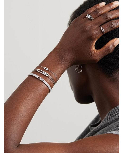 Messika Natural Move Noa Armreif Aus 18 Karat Weißgold Mit Diamanten