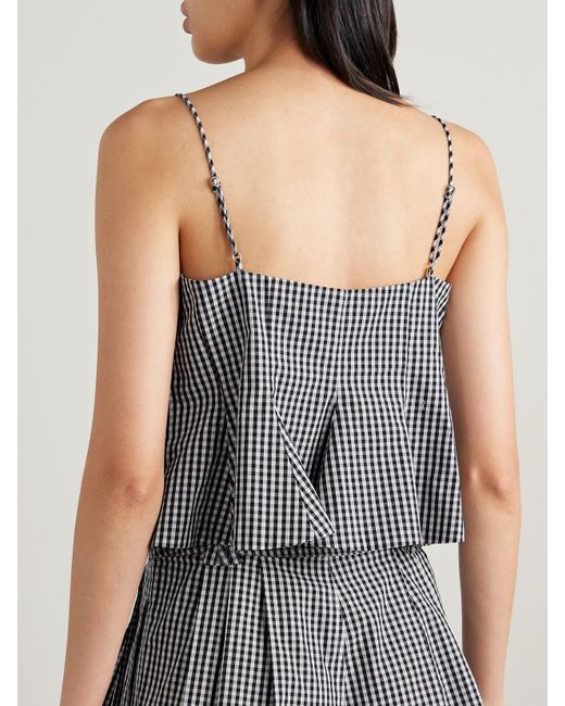 Sea White Neci Gingham Cotton-Poplin Camisole