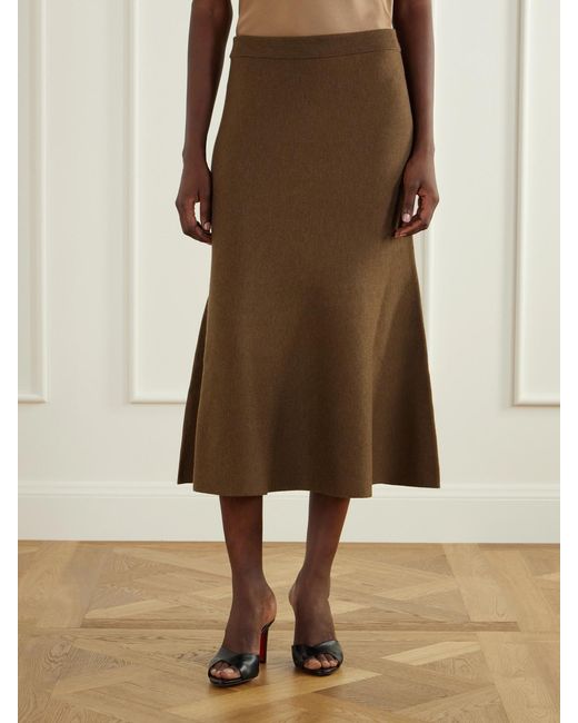 Jonathan Simkhai Brown Wool Midi Skirt