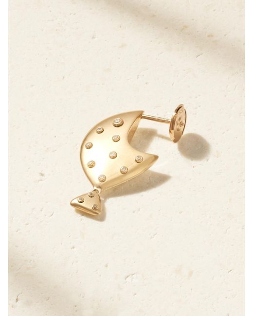 Yvonne Léon Natural Poisson Clown 9-Karat Diamond Single Earring