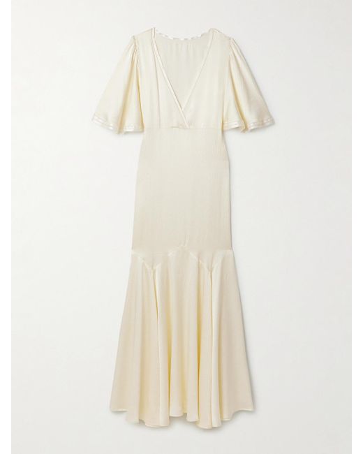 Bode Natural Claret Hammered-Silk Gown