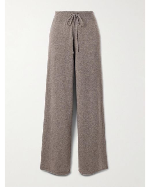 Lisa Yang Gray Sofi Cashmere Wide-Leg Pants