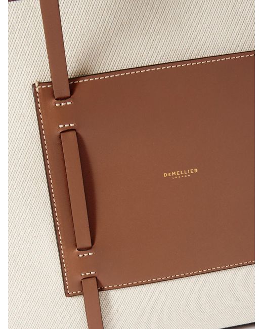 DeMellier London Natural The Capri Leather-Trimmed Canvas Tote