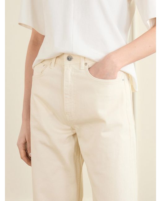 Anine Bing White Brie High-Rise Wide-Leg Jeans