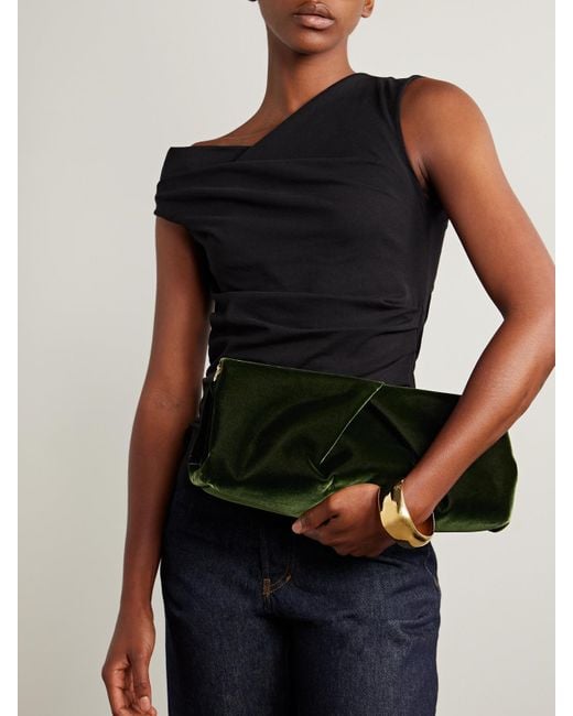 Dries Van Noten Black Clutch Aus Samt