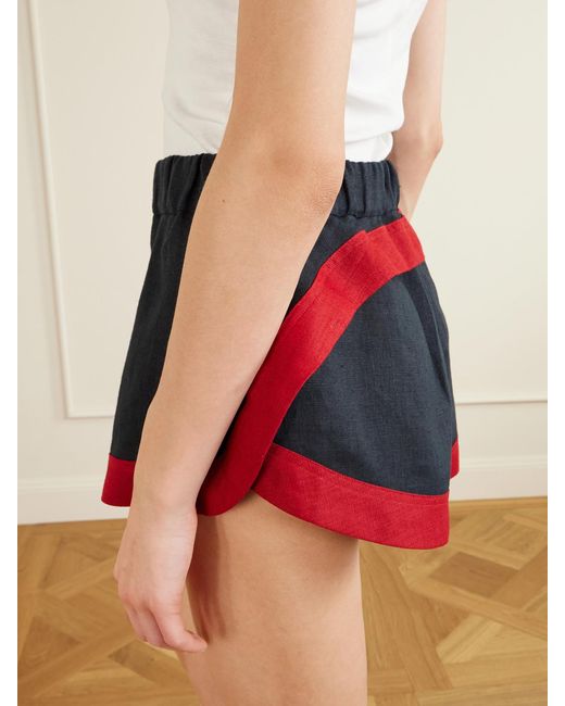 LIBEROWE Black Stella Tiered Linen Shorts