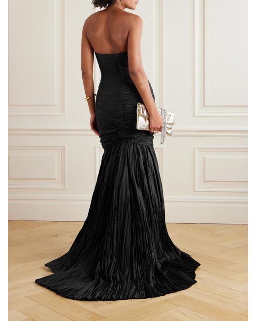 Robe Du Soir Bustier Froncée En Taffetas Marmar Halim en coloris Black