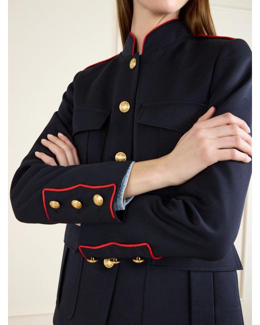 Nili Lotan Blue Silas Wool-Gabardine Jacket