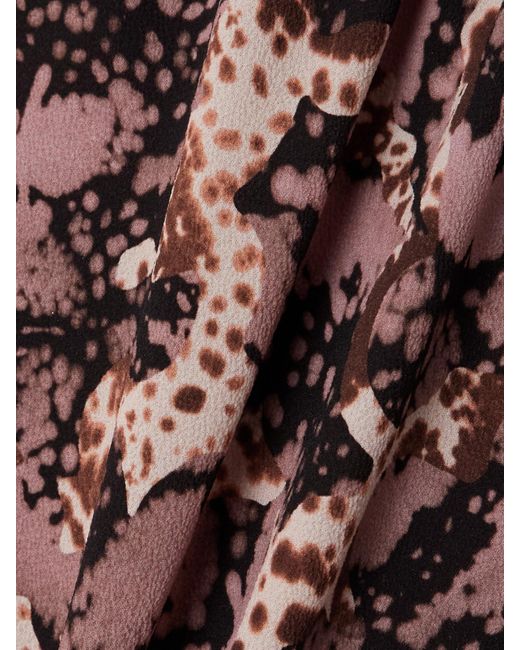 Dries Van Noten White Asymmetric Lace-Trimmed Printed Chiffon Midi Dress