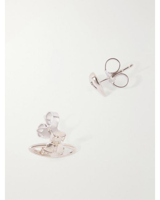 Vivienne Westwood Natural Leodaria Logo Sterling Earrings