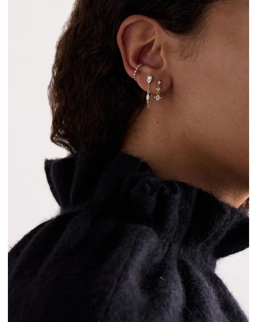 STONE AND STRAND White Bright Lights Ohrringe Aus 14 Karat Mit Diamanten