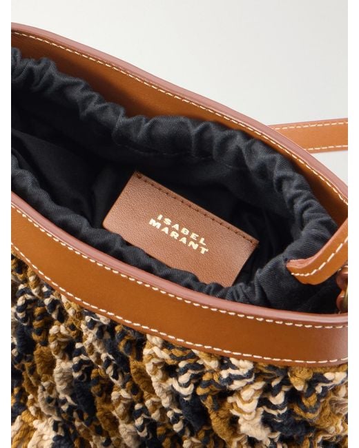 Isabel Marant Natural Noli Leather-Trimmed Macramè Tote