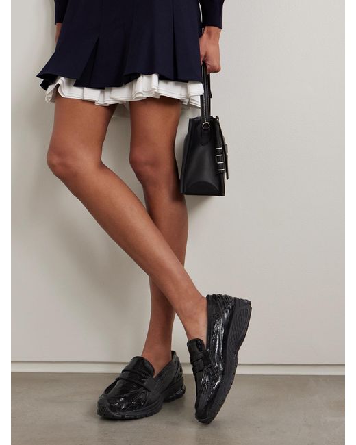 New Balance Black 1906L Leather And Rubber-Trimmed Mesh Slip-On Sneakers