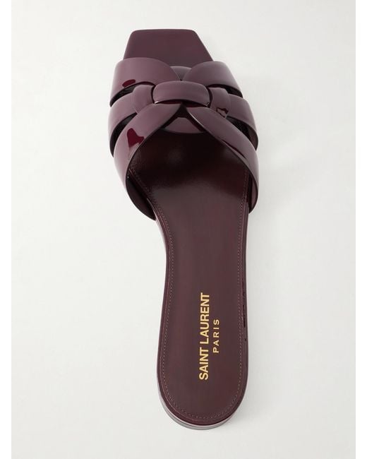 Saint Laurent Brown Tribute Leather Sandals