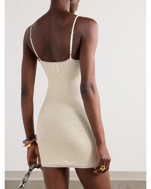 Jacquemus Natural Scala Jacquard-Knit Mini Dress