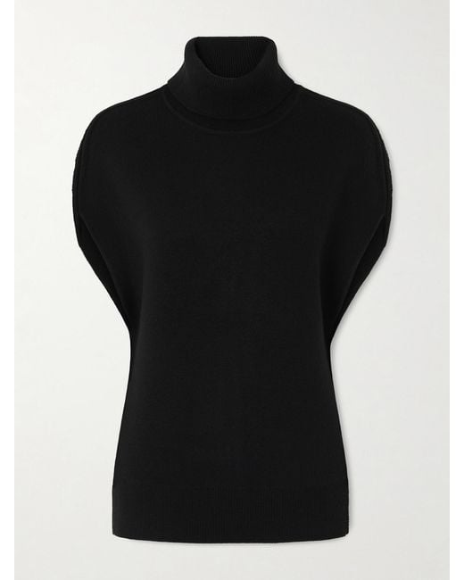 Totême Black Wool-Blend Turtleneck Sweater