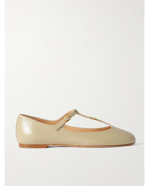 Chloé Natural Marcie Ballerinas Aus Leder Mit Verzierung