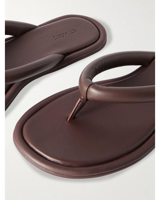 St. Agni Brown Sumi Padded Leather Flip Flops