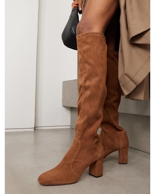 Stuart Weitzman Brown Lucie Suede Knee Boots