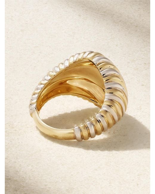 Yvonne Léon Natural Chevalière Berlingot 9-Karat And Diamond Signet Ring
