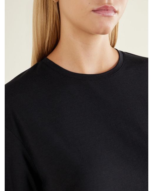 Totême Black Lyocell And Cotton-Blend Jersey T-Shirt
