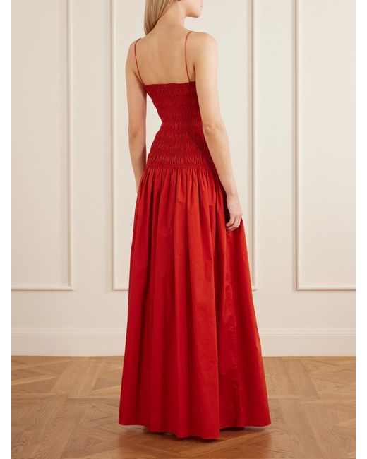 Matteau Shirred Organic Cotton-Poplin Maxi Dress