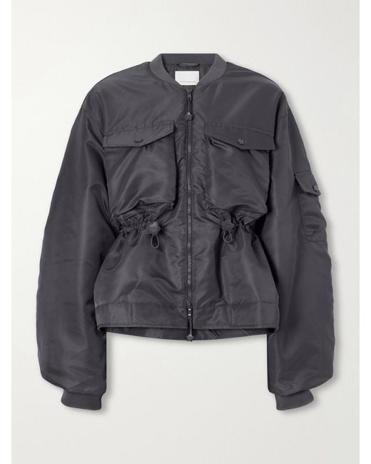 CECILIE BAHNSEN Blue Birdie Embellished Padded Shell Bomber Jacket
