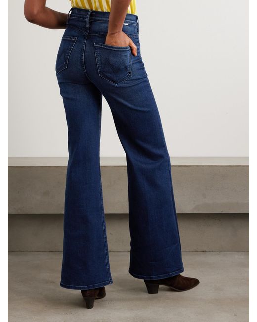 Mother Blue The Hustler Roller Sneak Hoch Sitzende Jeans Mit Weitem Bein