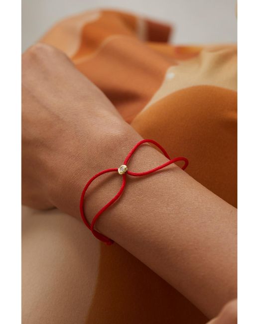 Octavia Elizabeth White Net Sustain Parachute Nesting Gem Armband Aus Kordel Mit Detail Aus Recyceltem 18 Karat Und Diamant