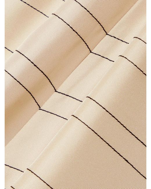 Totême  Natural Shorts Aus Seiden-Twill Mit Stickereien