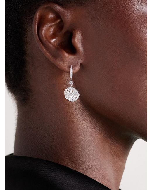 David Morris Natural Frozen Kiss Drop 18-Karat Diamond Earrings