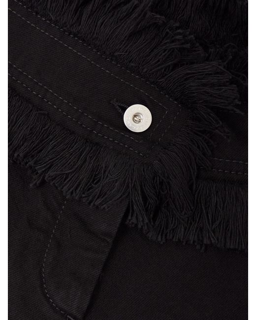 Ferragamo Black Frayed Denim Shorts