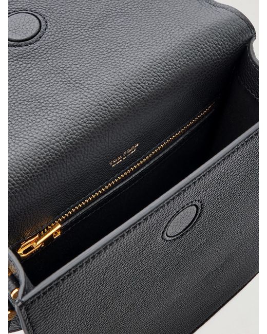 Tom Ford Gray Tara Mini Schultertasche Aus Strukturiertem Leder