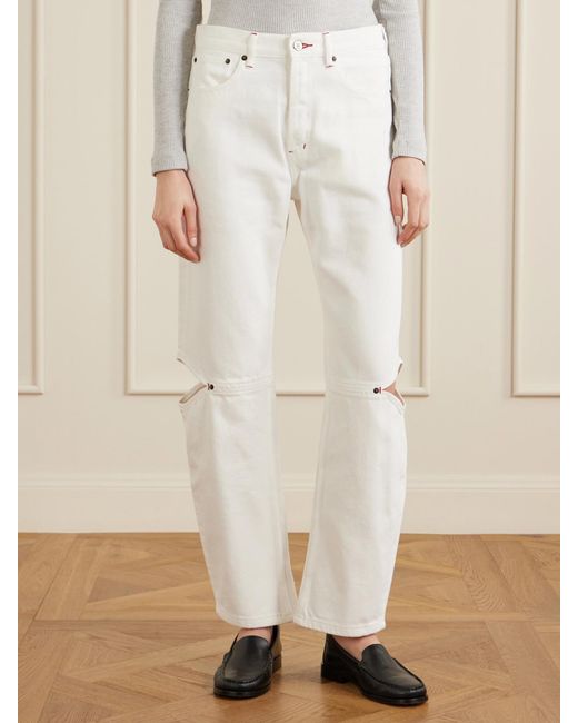 Still Here White Cowgirl Tapered Jeans