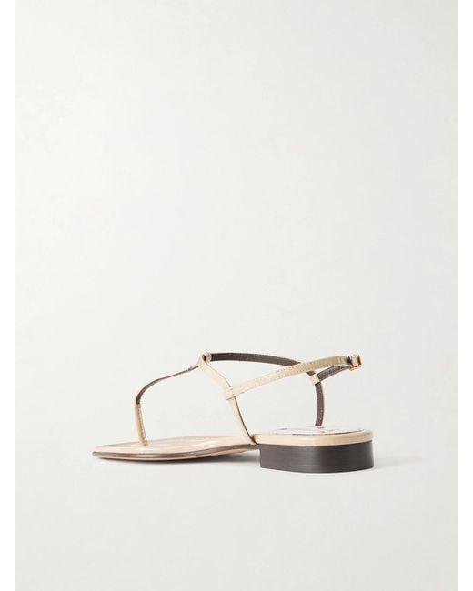 Emme Parsons Natural Cecilia Patent-Leather Sandals