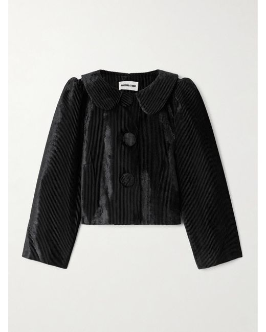 ShuShu/Tong Black Cropped Corduroy Jacket