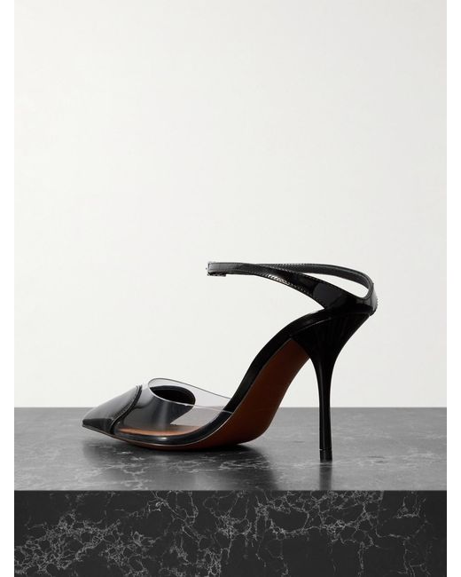 Alaïa Black Cœur 90 Pu And Patent-Leather Pumps