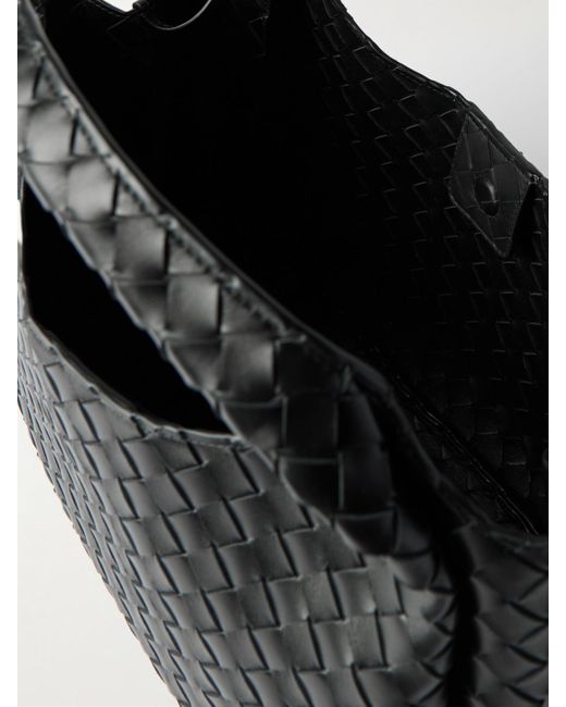 Bottega Veneta Black Campana Intrecciato Leather Shoulder Bag