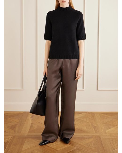 Loulou de Saison Brown Alera Silk Wide-Leg Pants