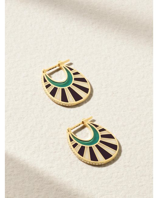 L'Atelier Nawbar Metallic Sun Ray Size 3 18-Karat Multi-Stone Earrings