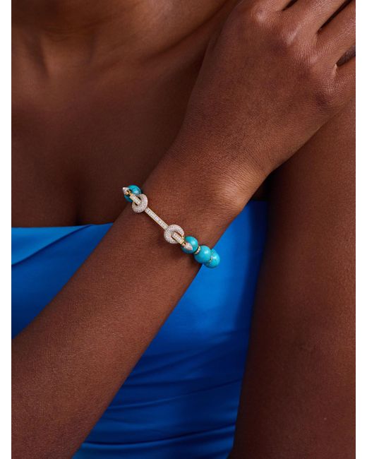 ANANYA Blue Jumbo Chakra Armband Mit Mehreren Steinen Und Details Aus 18 Karat