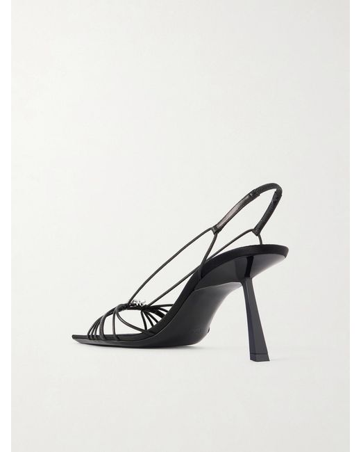 Saint Laurent Natural Jerry Logo-Embellished Leather Slingback Sandals