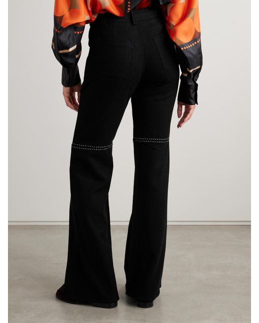 Alix Of Bohemia Black Bunny Wool Flared Pants
