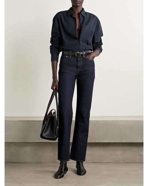 Nili Lotan Blue Amante Cotton-Poplin Shirt