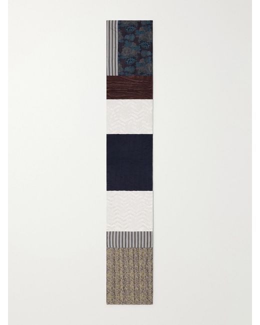 Dries Van Noten Brown Patchwork Quilted Scarf