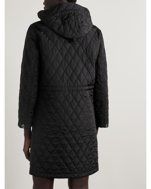 Burberry Black Wattierte Kapuzenjacke Aus Gestepptem Shell